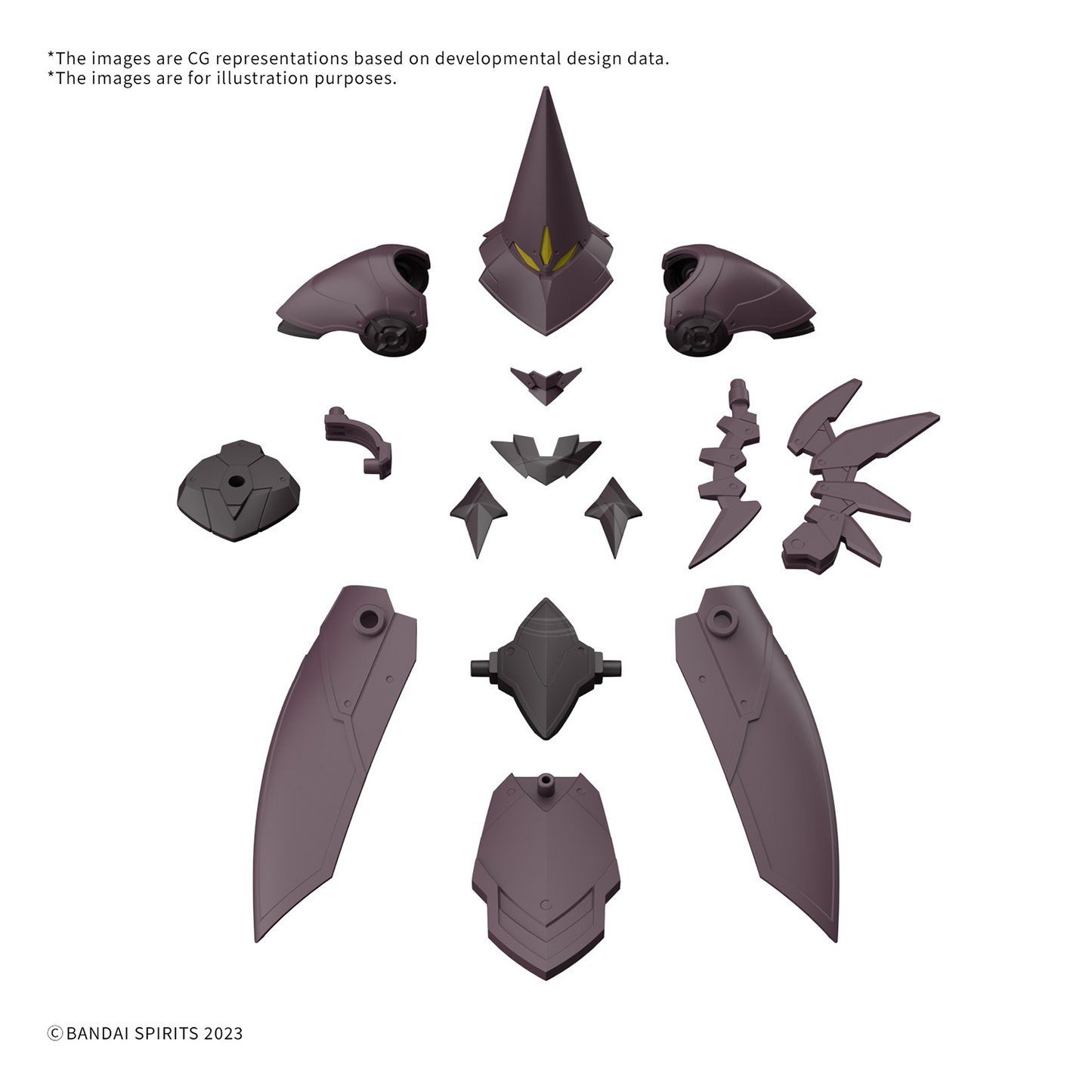 Bandai 30MF Class Up Armor Rosan Sorcerer model kit featuring detailed armor and robotic design in a dynamic pose.