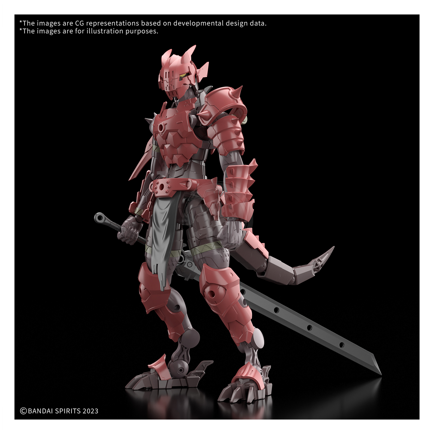 Bandai 30MF Dragonia Knight model kit featuring a detailed armored knight figure with intricate design and vibrant colors.