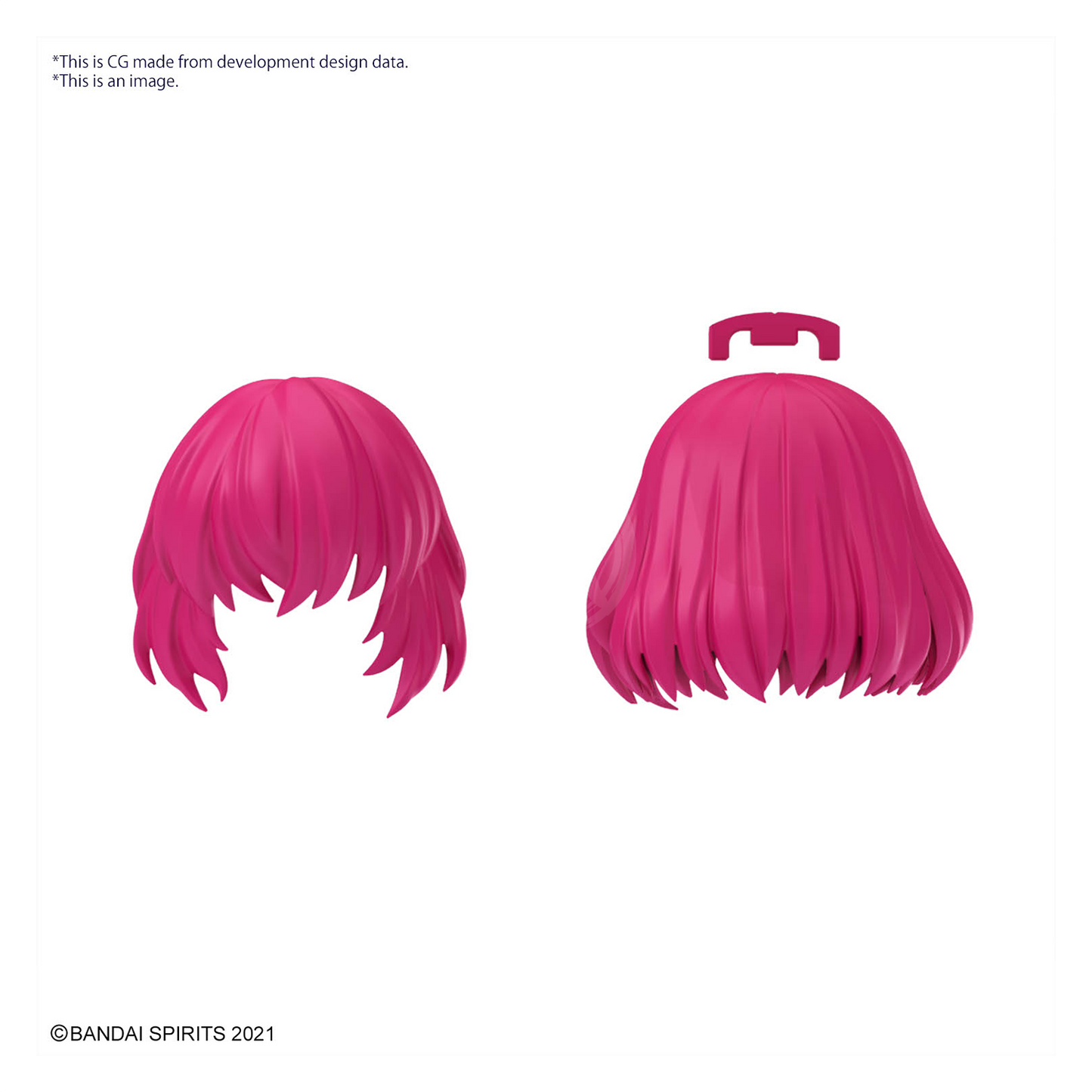 Bandai 30MS Hair Style Parts Vol.10 model kit set showing detailed plastic hair parts for customization.