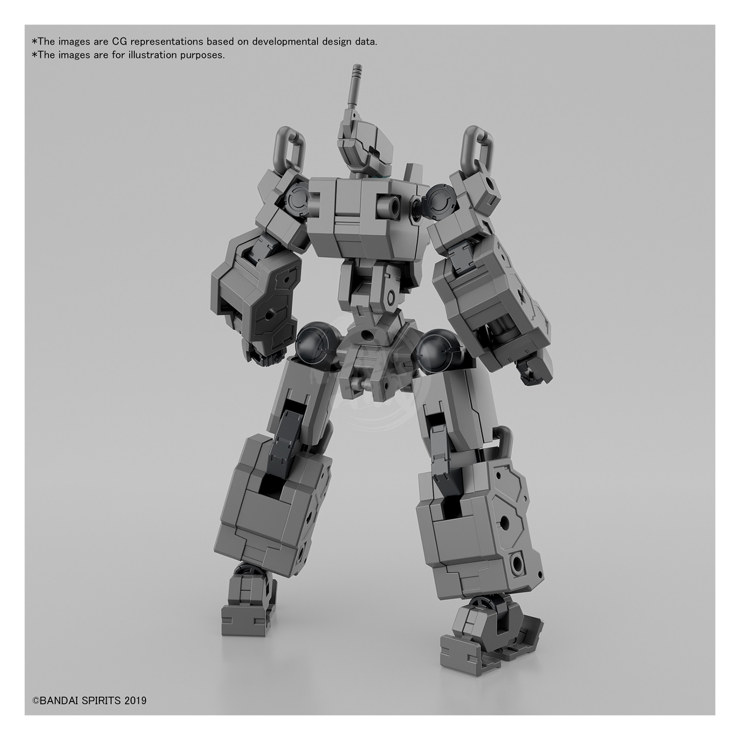 Bandai 30mm Extended Armament Vehicle model kit with transformable machine features, displayed in a dynamic pose.
