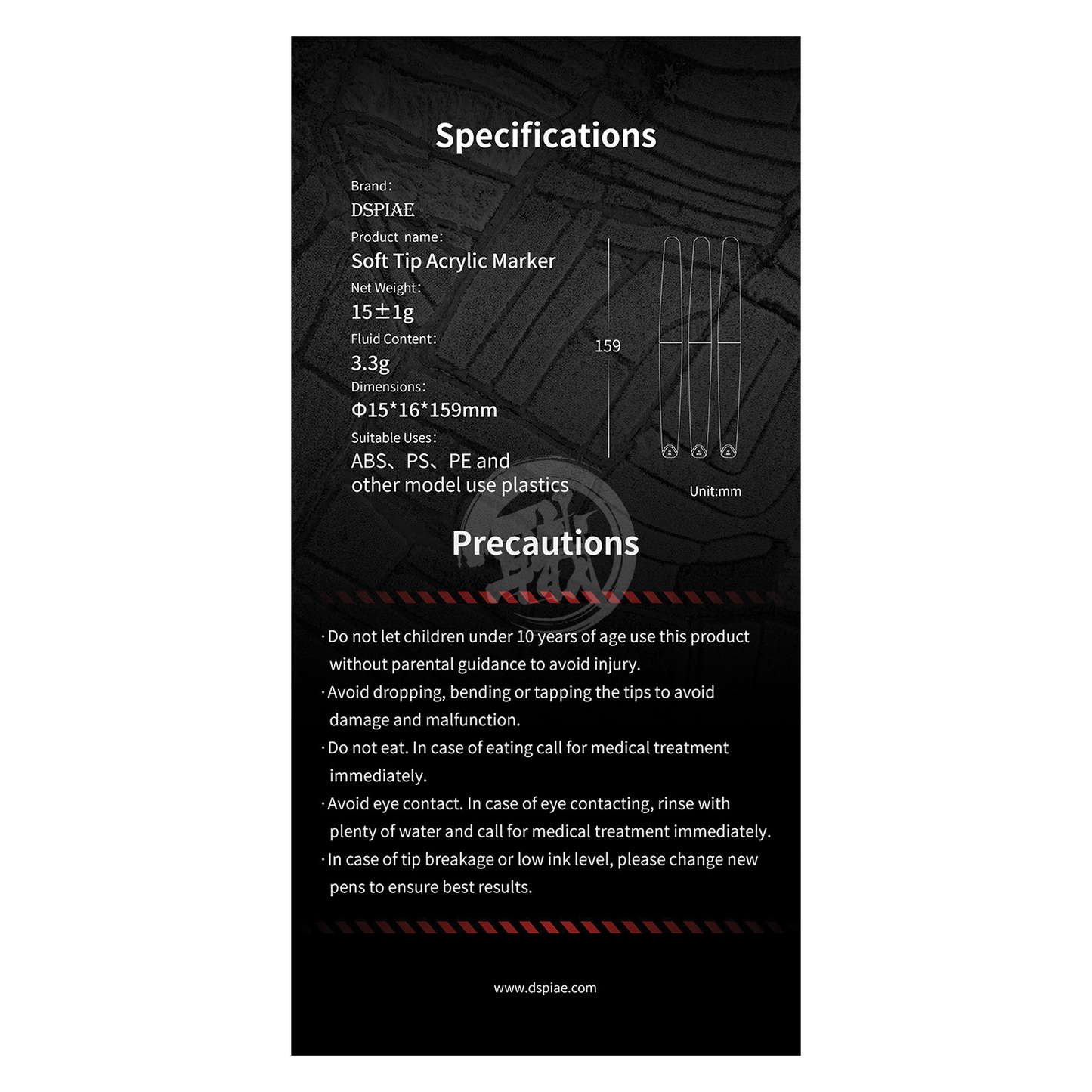 DSPIAE - MK-08 Mecha Grey Soft Tip Acrylic Marker - ShokuninGunpla