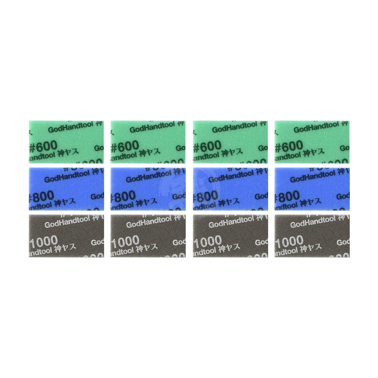 Godhand Tools Kamiyasu Sanding Stick Assortment Set B, fine grit, showing multiple sanding sticks for precision sanding tasks.
