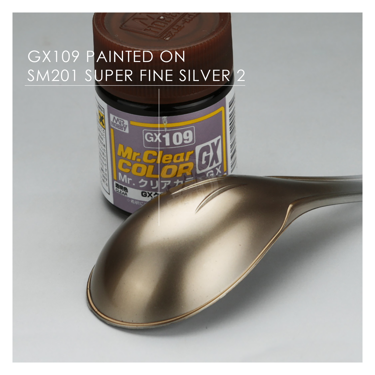 GSI Creos GX109 GX Clear Brown paint bottle with cap and label, showing the product packaging and branding.