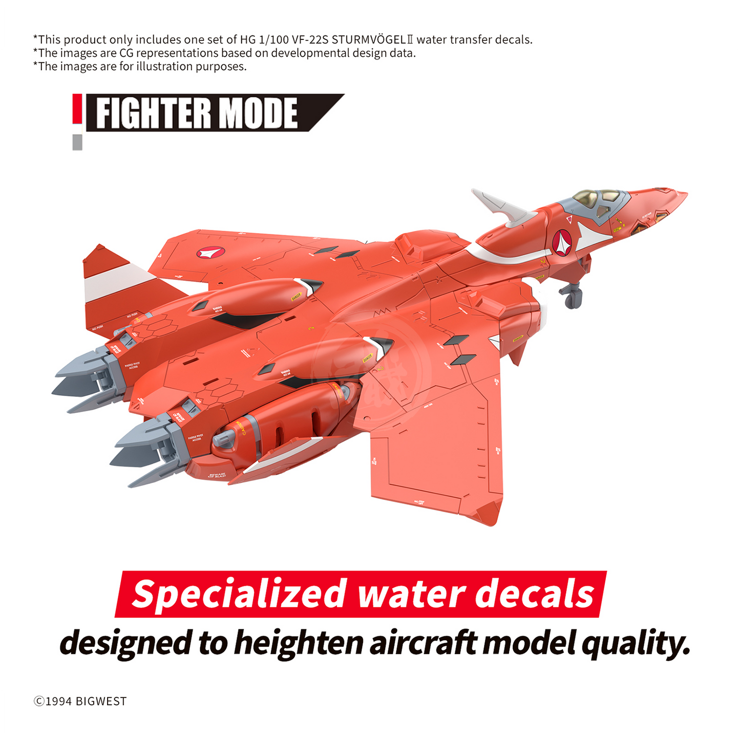HG VF-22S Sturmvogel II Waterslide Decals - ShokuninGunpla
