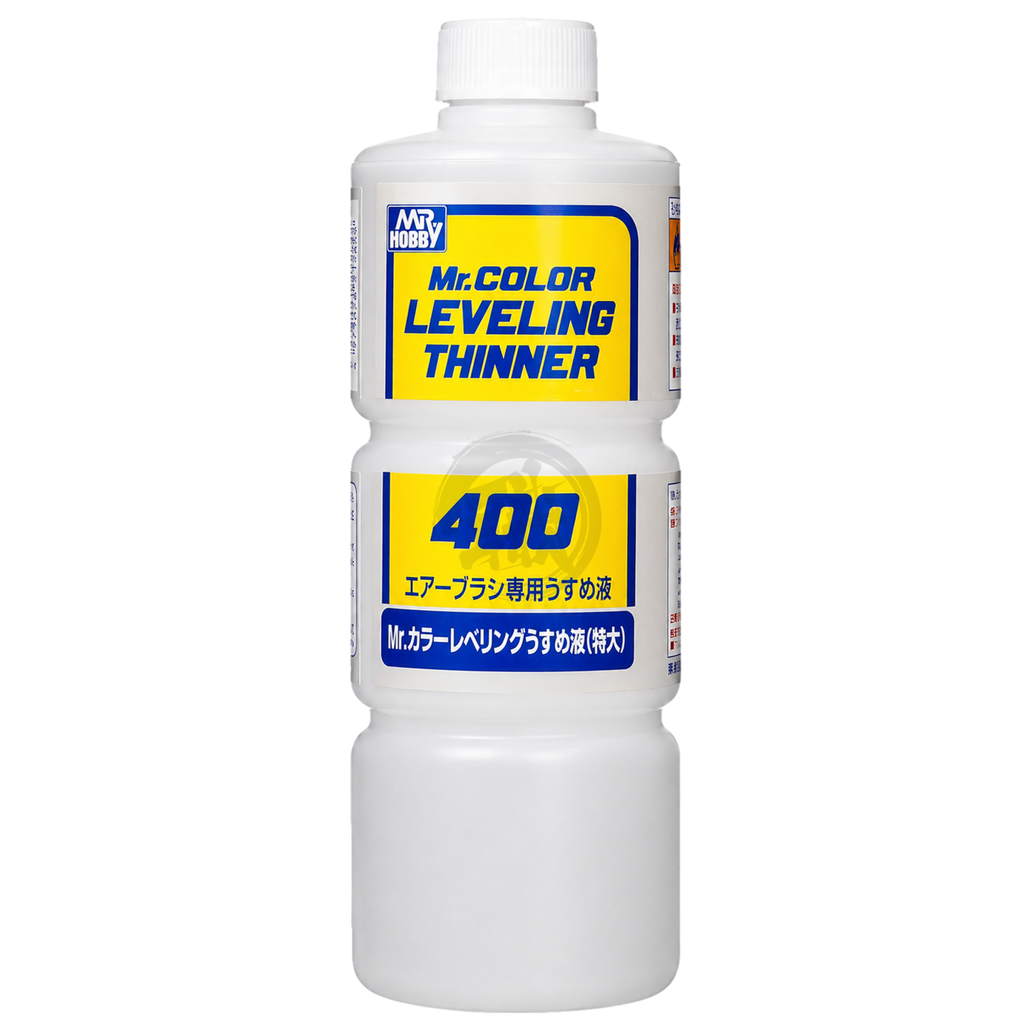 GSI Creos Mr. Color Leveling Thinner 400ml bottle for paint thinning and smooth finishes in model painting.