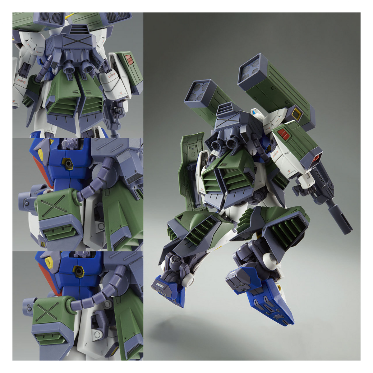 Bandai MG Gundam F90 Mission Pack H Type model kit with detailed plastic parts and assembly components.