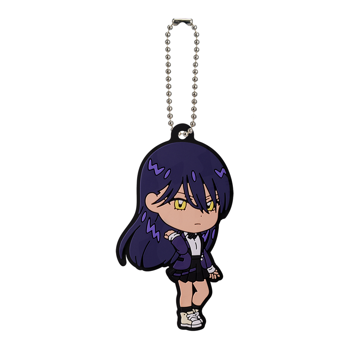 Bandai Gundam GQuuuuuuX Rubber Charm figure featuring Nyann design, detailed anime-inspired character with vibrant colors.