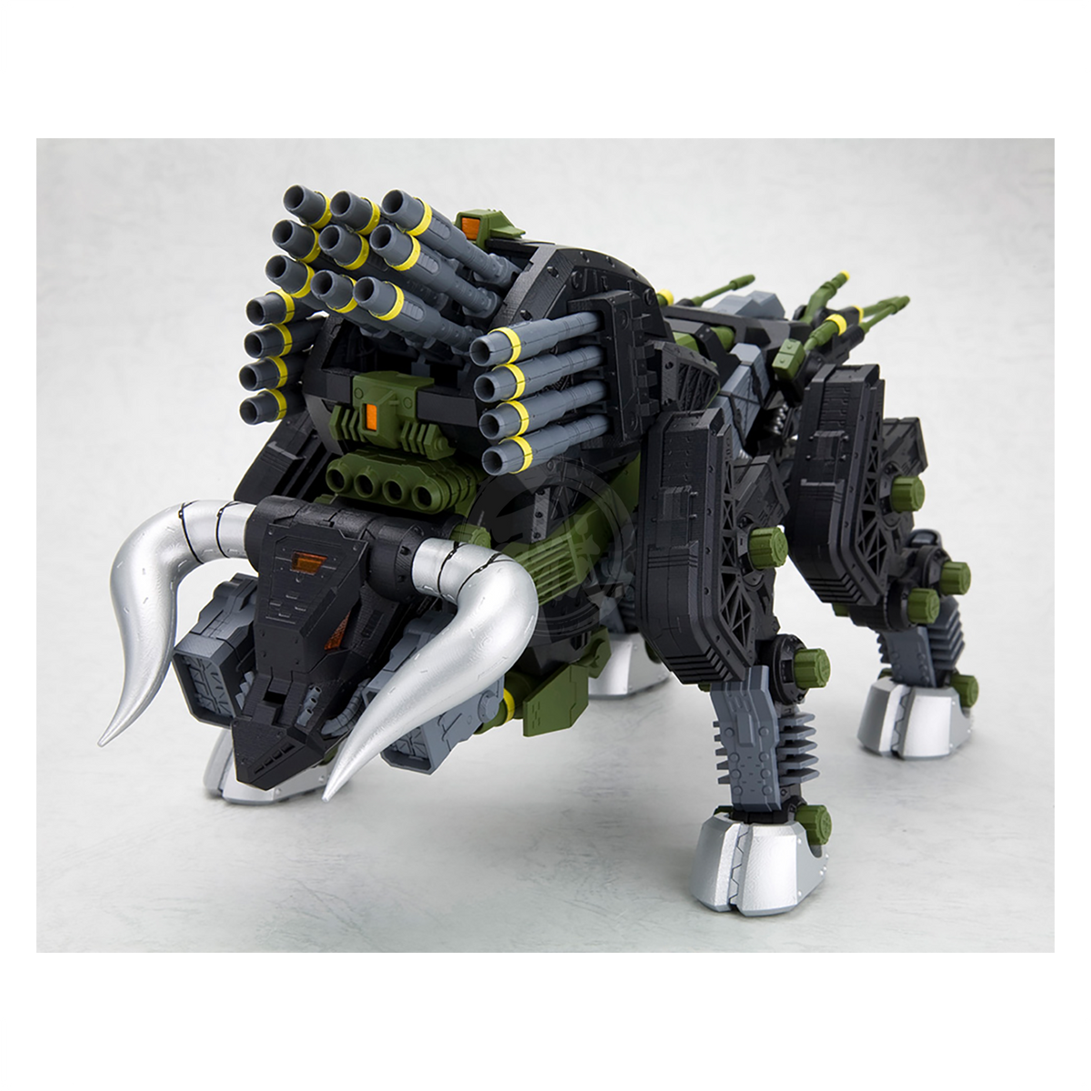 Kotobukiya ZOIDS RBOZ-006 Dibison Marking Plus Ver. model kit with detailed parts and vibrant colors, assembled and displayed.