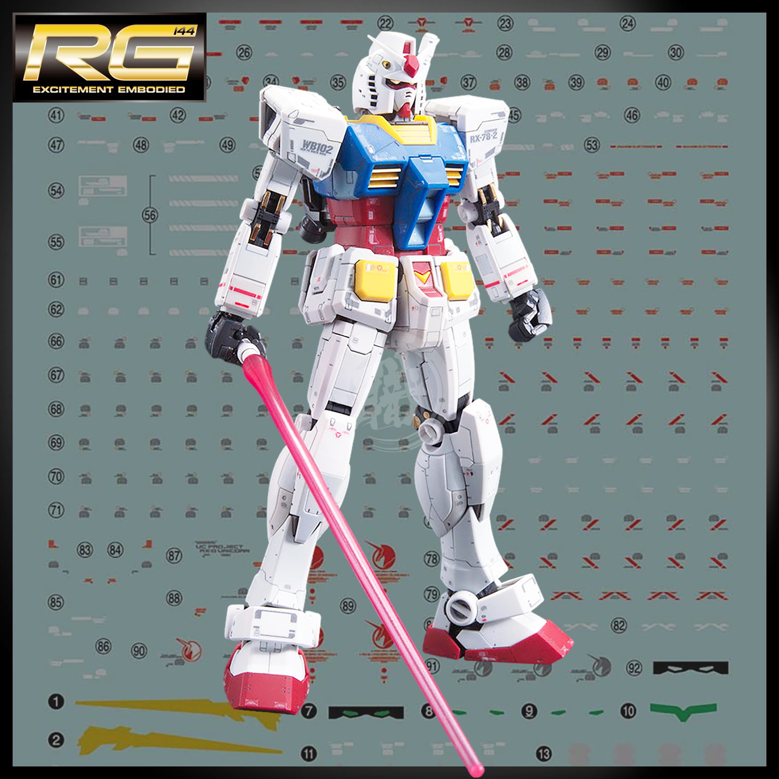 BANDAI - Gunpla - Decal - 1/100 MG RX-78-2 Gundam Ver 2.0 60 BANDAI - Gunpla - Decal - 1/100 MG RX-78-2 Gundam Ver 2.0 60