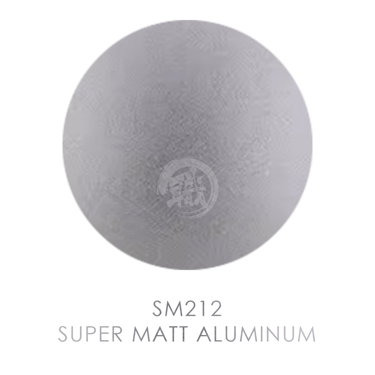 Super Matt Aluminum paint by GSI Creos, featuring a smooth, matte finish with a metallic aluminum color and paint container.