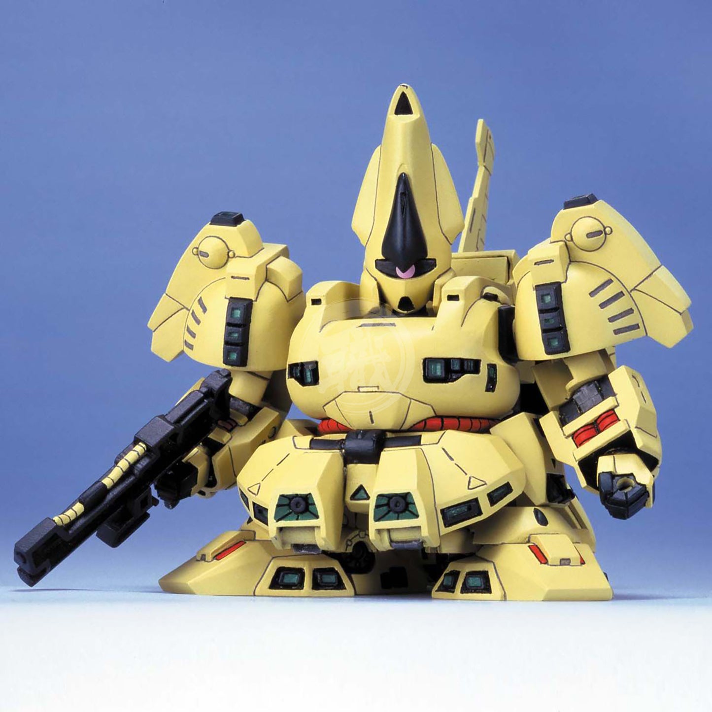 Bandai SD The-O model kit, detailed plastic figure with vibrant colors and intricate design, assembled and ready for display.
