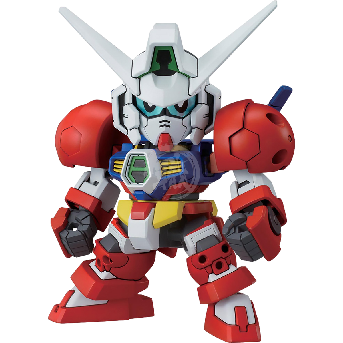 Bandai SD Gundam Age-1 model kit with detailed parts, featuring normal, Titus, and Spallow versions in vibrant colors.