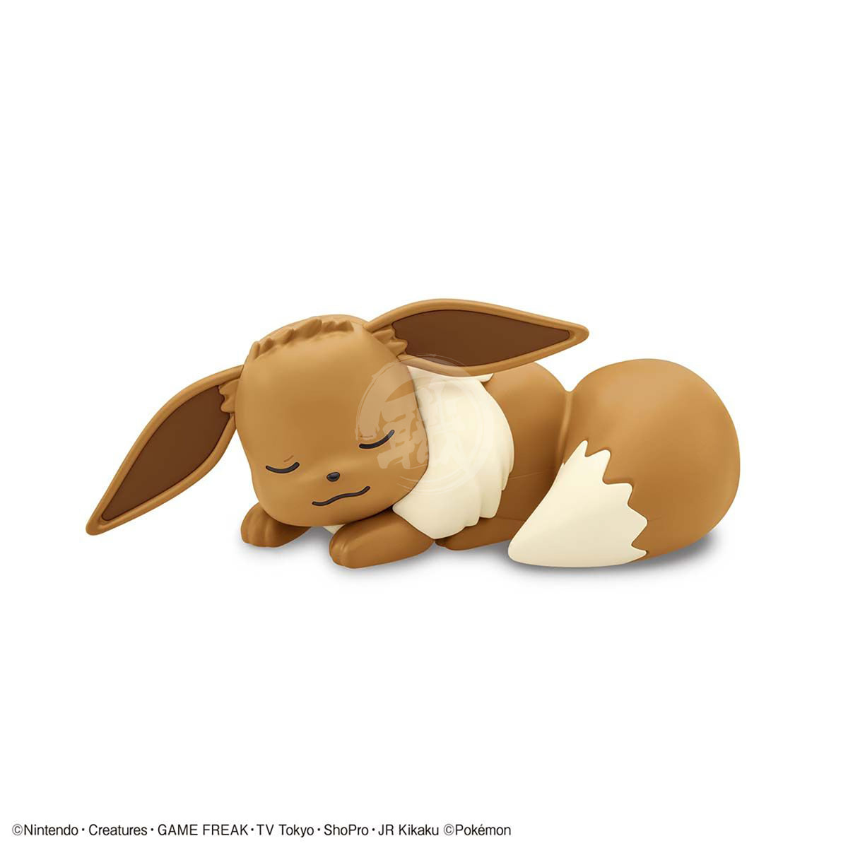 Bandai Pokepla Quick 07 Eevee sleeping model kit figure, detailed plastic figure of a resting Eevee Pokémon.