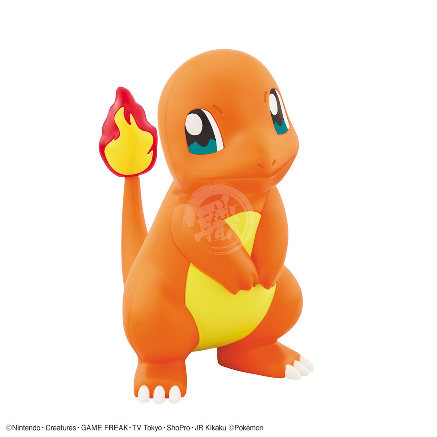 Bandai Pokepla Quick 11 Charmander model kit figure, detailed plastic model of the Pokémon Charmander on a display stand.