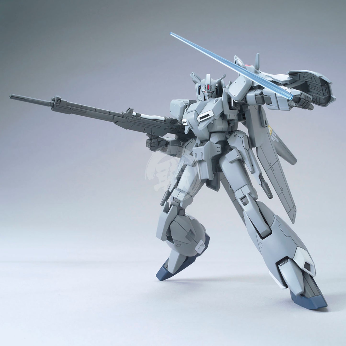 Bandai HG Zeta Plus Unicorn Ver. model kit with detailed plastic parts, assembled and posed on a display stand.