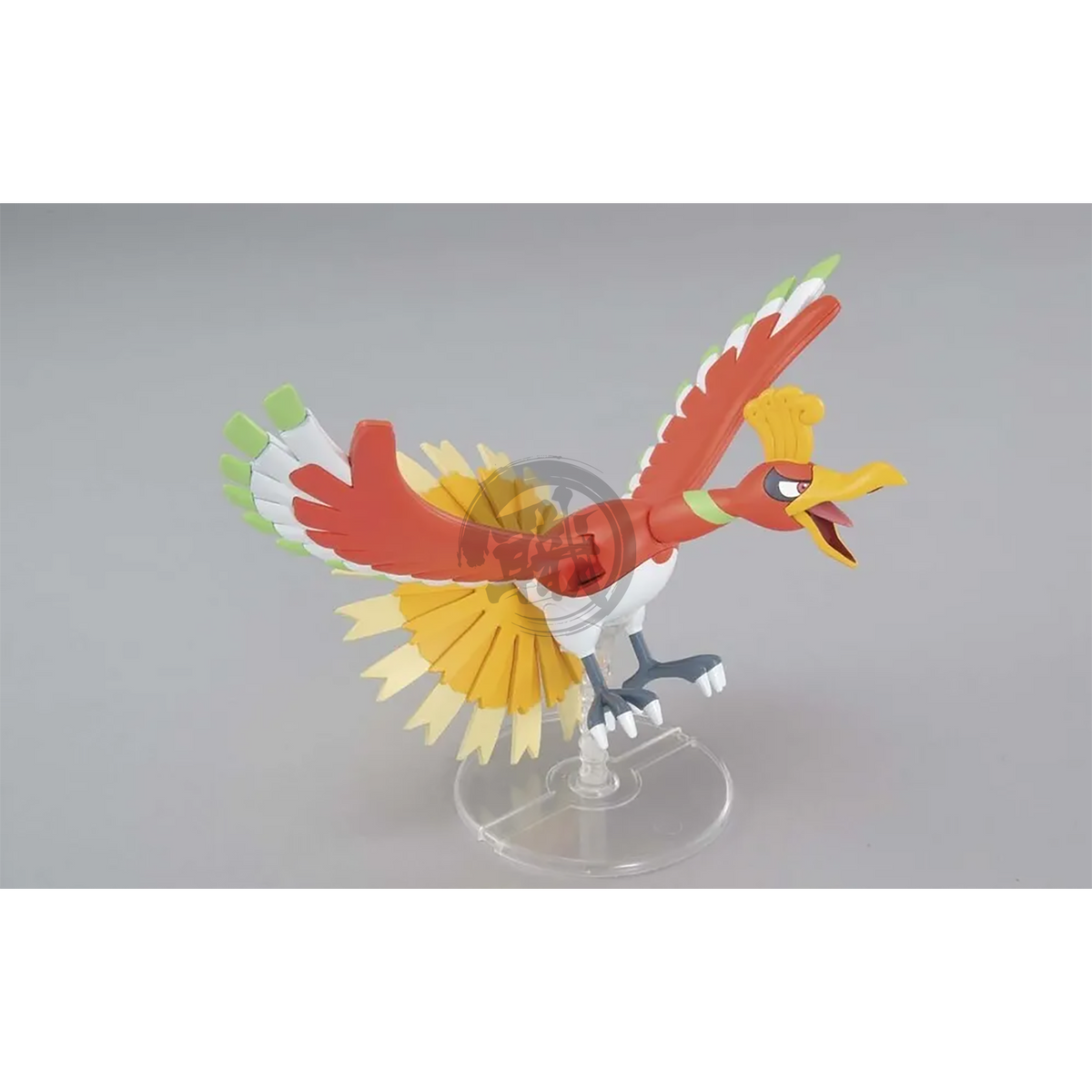 Bandai Pokémon Plamo 05 Ho-oh model kit, detailed plastic figure with vibrant colors and intricate design, ready for assembly.