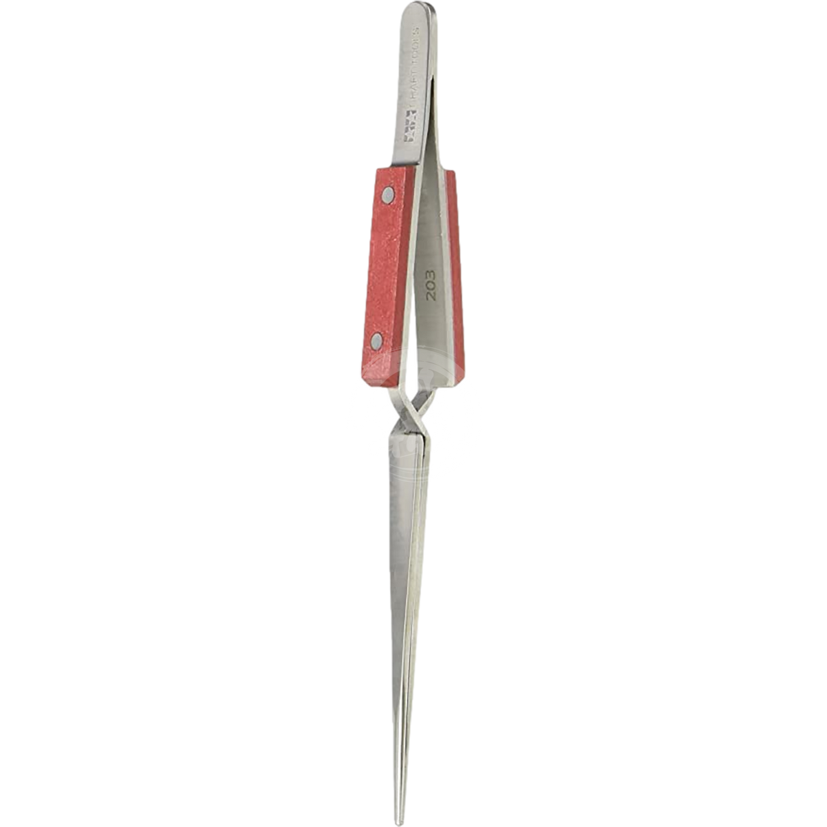 Tamiya HG reverse action straight tweezers for precise coloring and model assembly work, featuring ergonomic design and high-quality metal tips.