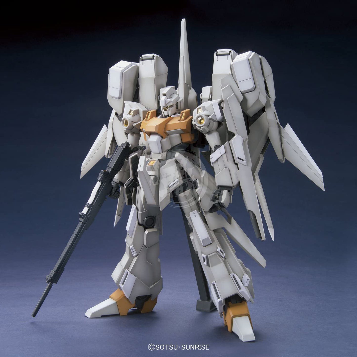 Bandai MG ReZEL Type C Defenser Unit A&B model kit with detailed parts and vibrant colors from the General Revil custom series.
