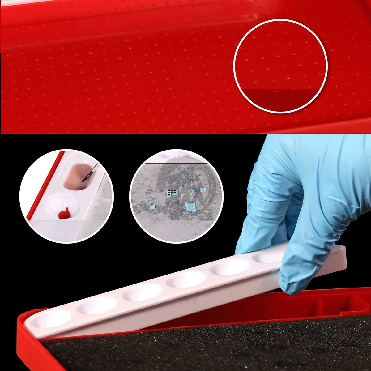 DSPIAE moisturizing palette box for acrylic paint, a coloring tool with multiple compartments and a lid for easy paint mixing