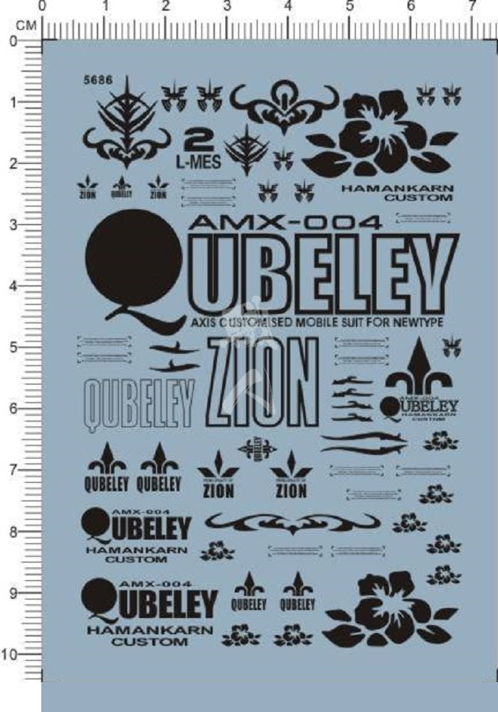 ShokuninGunpla Studio - HG Qubeley Waterslide Decals - ShokuninGunpla