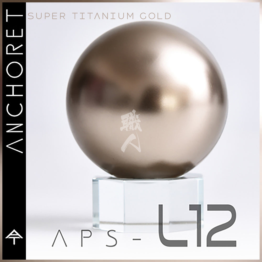 AnchoreT Super Titanium Gold paint in a container, showcasing the vibrant gold color and smooth texture of the product.