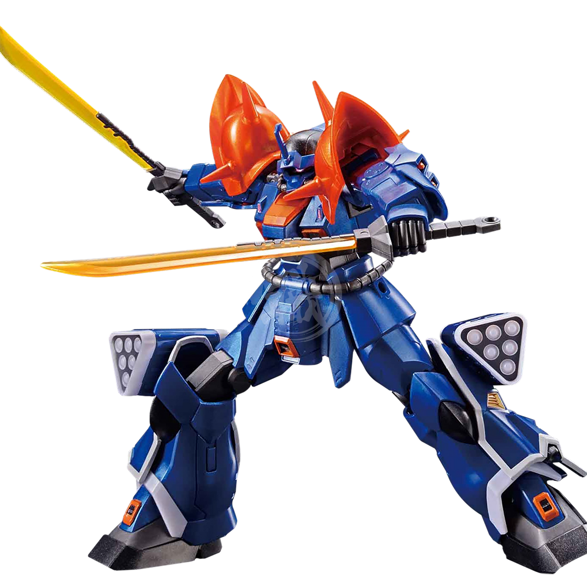 Bandai HG Efreet Custom model kit featuring metallic gloss injection, showcasing detailed plastic parts and assembly components.