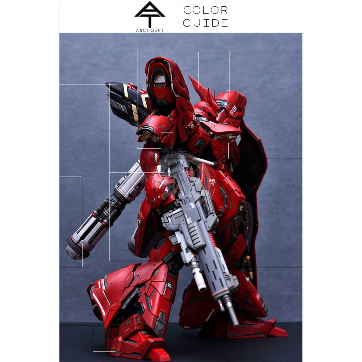 YUJIAO Land MG Sazabi Ver.Ka resin conversion kit with revised backpack for Gundam model customization, detailed parts and assembly.