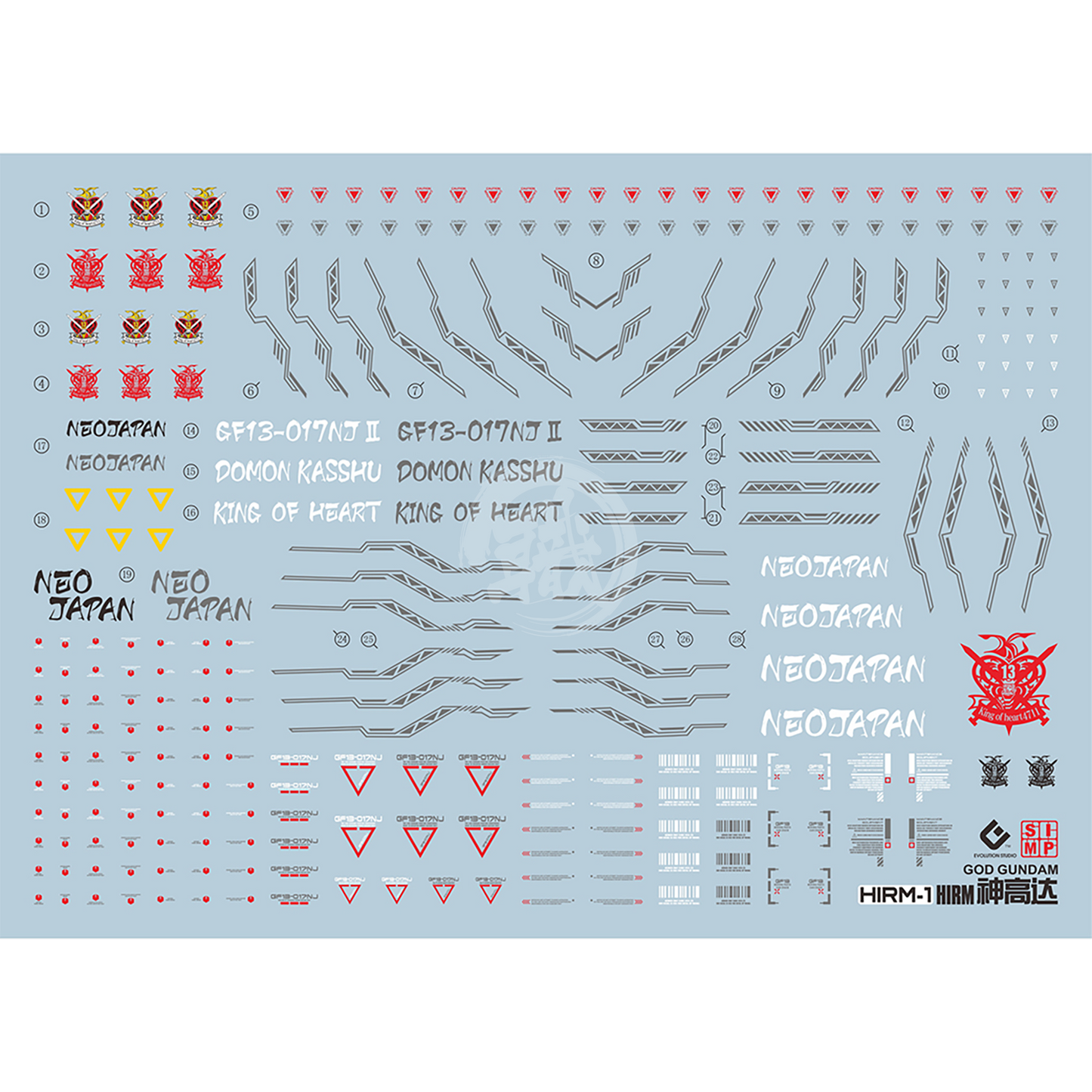 EVO Studio - HIRM God Gundam Waterslide Decals - ShokuninGunpla