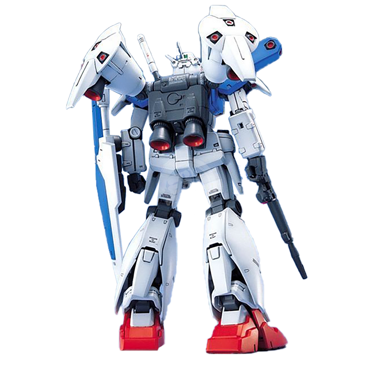 Bandai MG Gundam GP01FB Zephyranthes Full Burnern model kit with detailed plastic parts and assembly instructions.