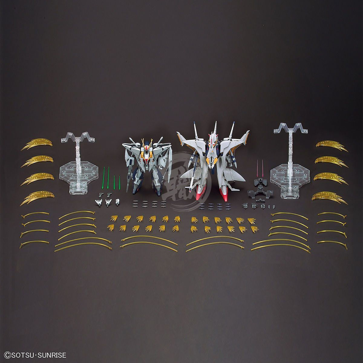 Bandai HG Xi Gundam and Penelope model kit with funnel missile effect set, featuring detailed plastic parts and dynamic pose options.