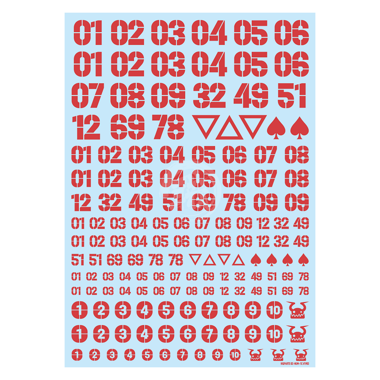 HIQParts - DZ Number Decal [Red] - ShokuninGunpla