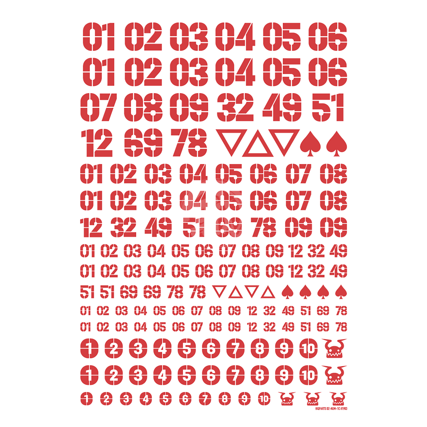 HIQParts - DZ Number Decal [Red] - ShokuninGunpla