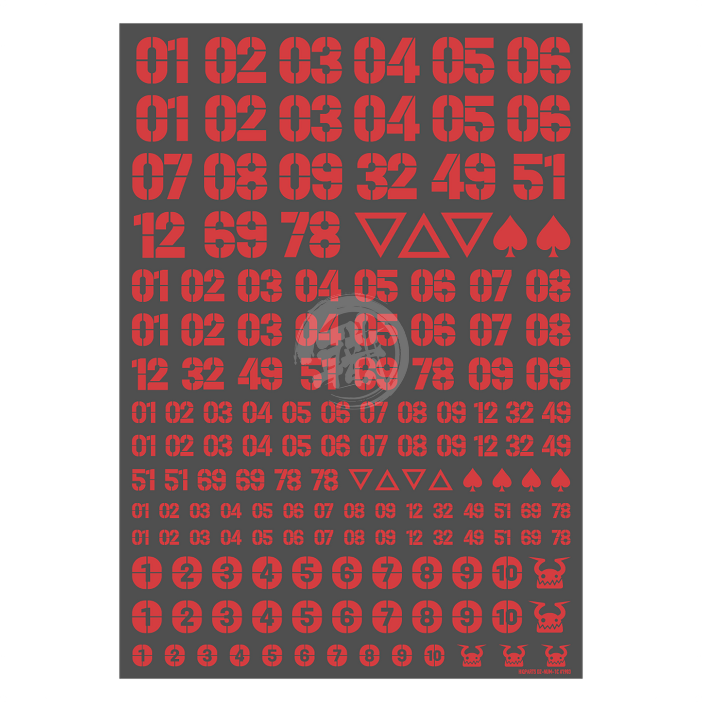 HIQParts - DZ Number Decal [Red] - ShokuninGunpla