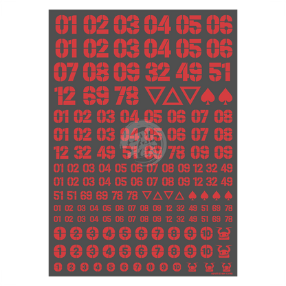 HIQParts - DZ Number Decal [Red] - ShokuninGunpla