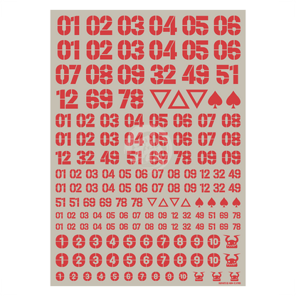 HIQParts - DZ Number Decal [Red] - ShokuninGunpla