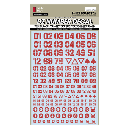 HIQParts - DZ Number Decal [Red] - ShokuninGunpla