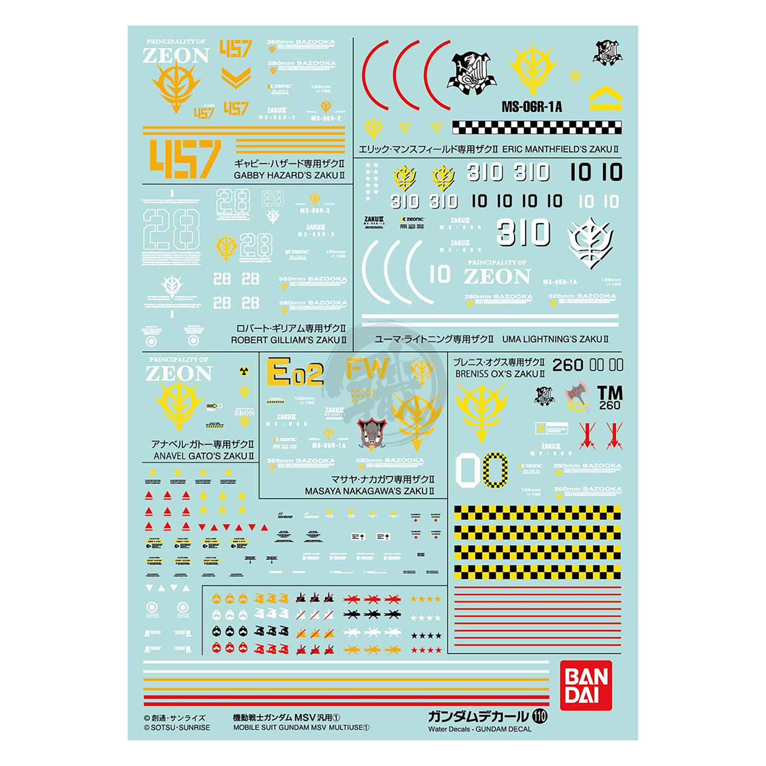 Gundam Decal 110 [Mobile Suit Gundam MSV Multiuse 1] - ShokuninGunpla
