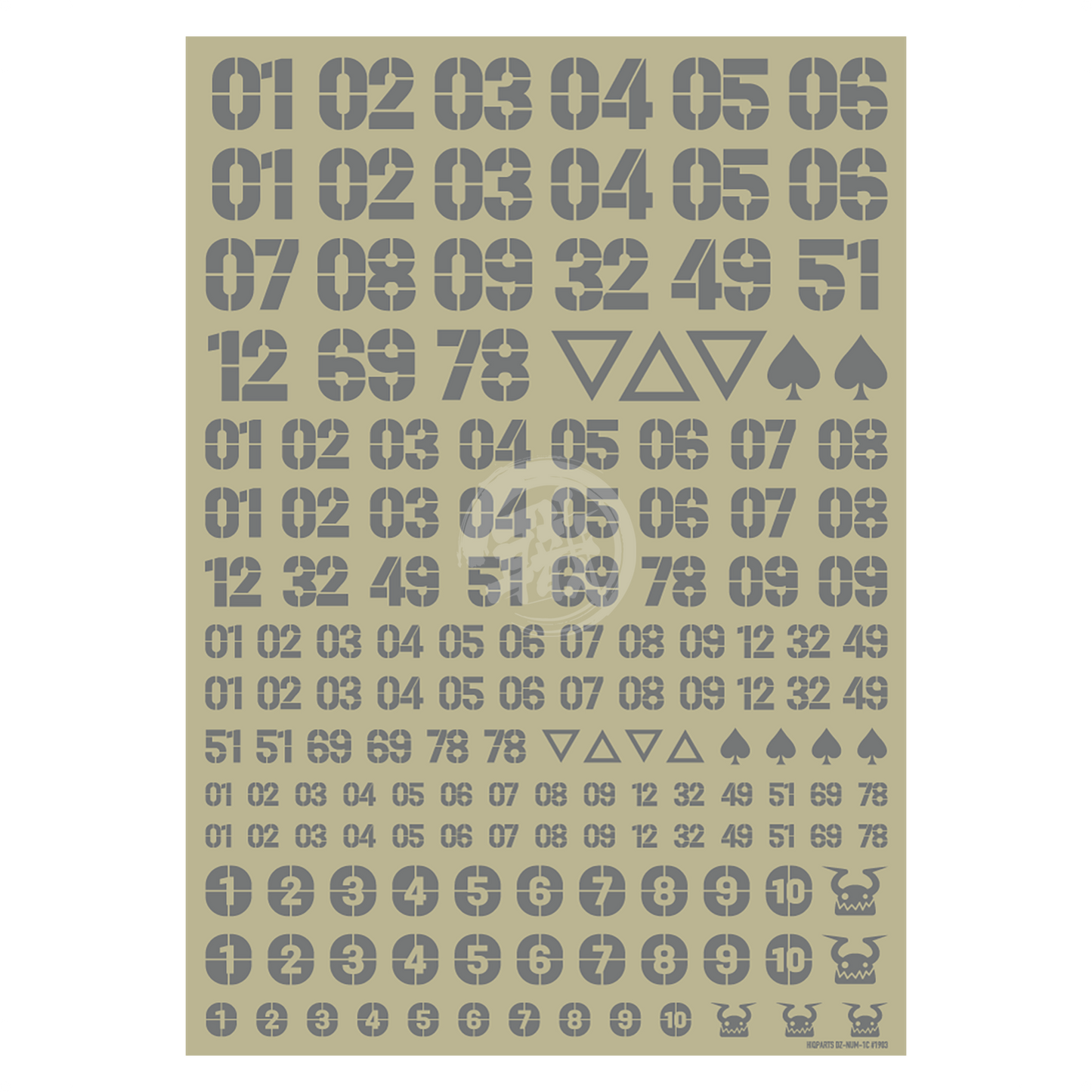 HIQParts - DZ Number Decal [Grey] - ShokuninGunpla