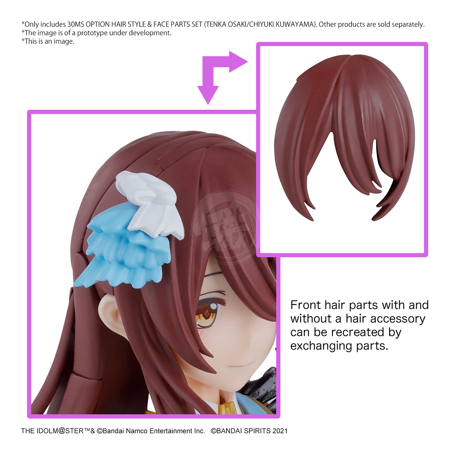 Bandai - 30MS Option Hair Style & Face Parts Set (Tenka Osaki/Chiyuki Kuwayama) - ShokuninGunpla