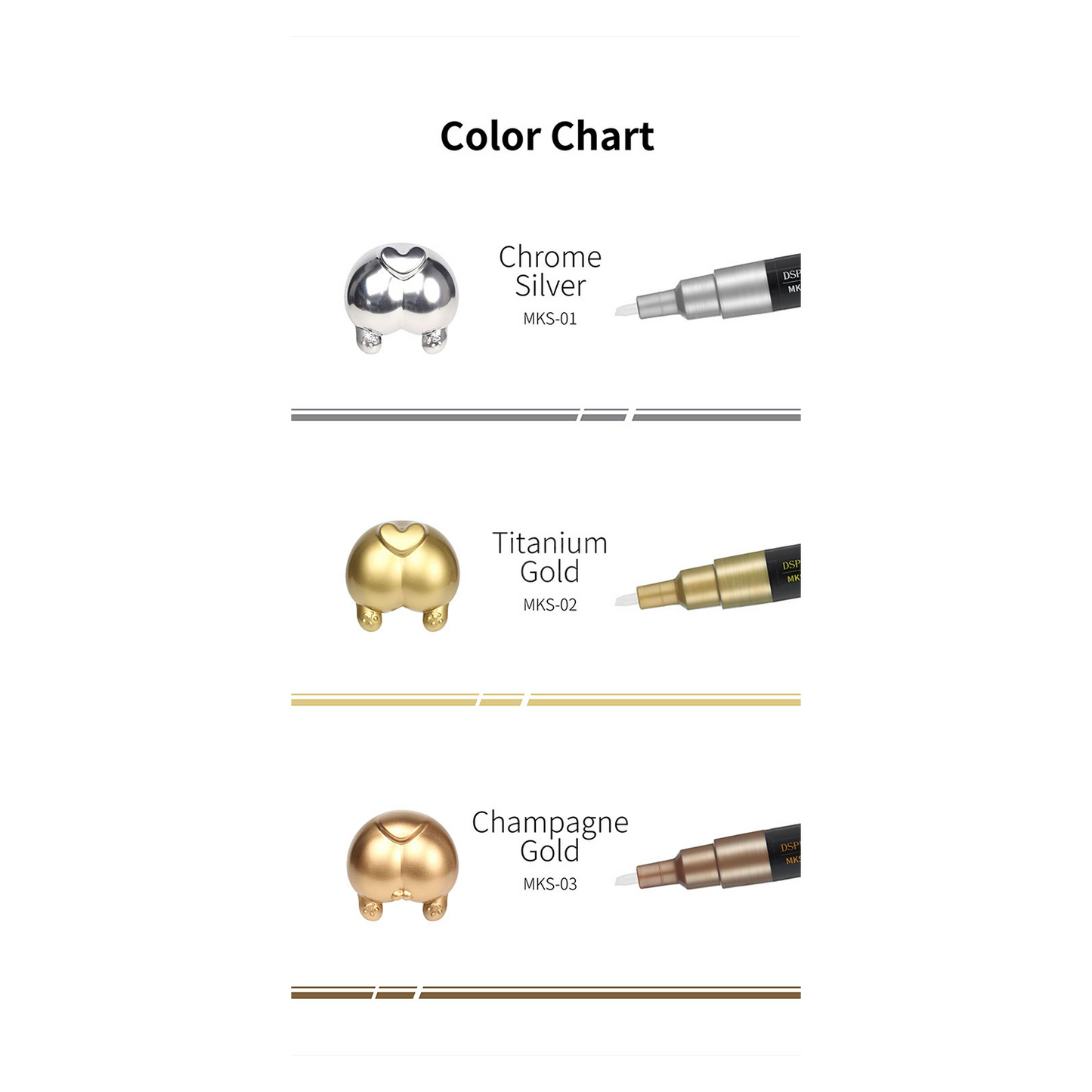 MKS-03 Champagne Gold Super Metallic Color Marker