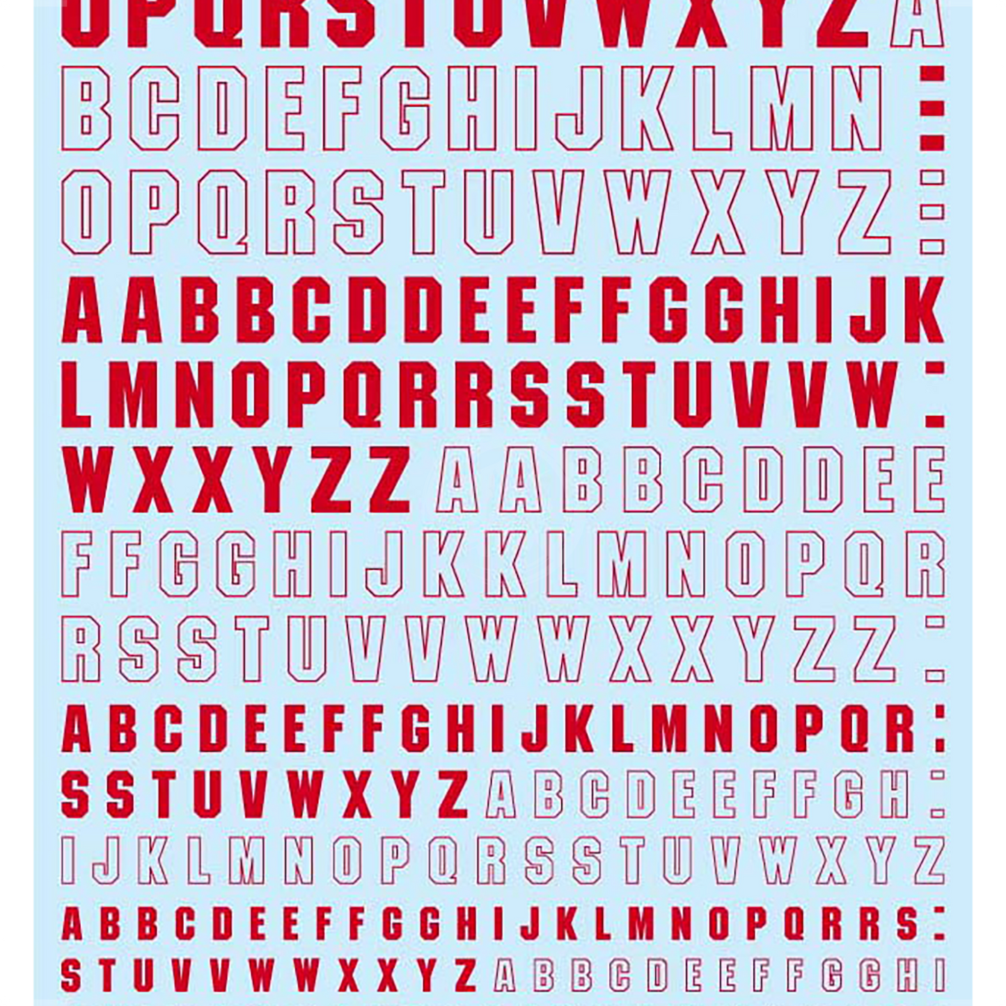 Sujiborido - Robo Decals [Alphabet 01 Red] - ShokuninGunpla