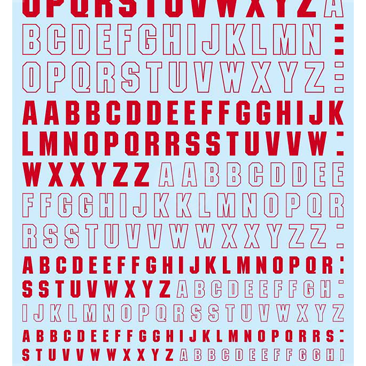 Sujiborido - Robo Decals [Alphabet 01 Red] - ShokuninGunpla