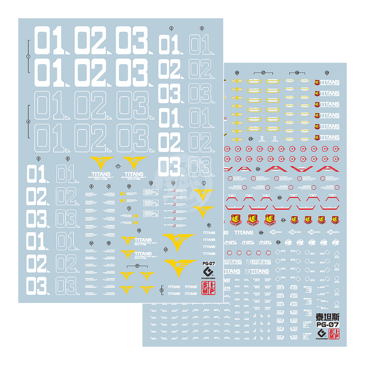 EVO Studio - PG Gundam Mk-II [TITANS] Waterslide Decals - ShokuninGunpla