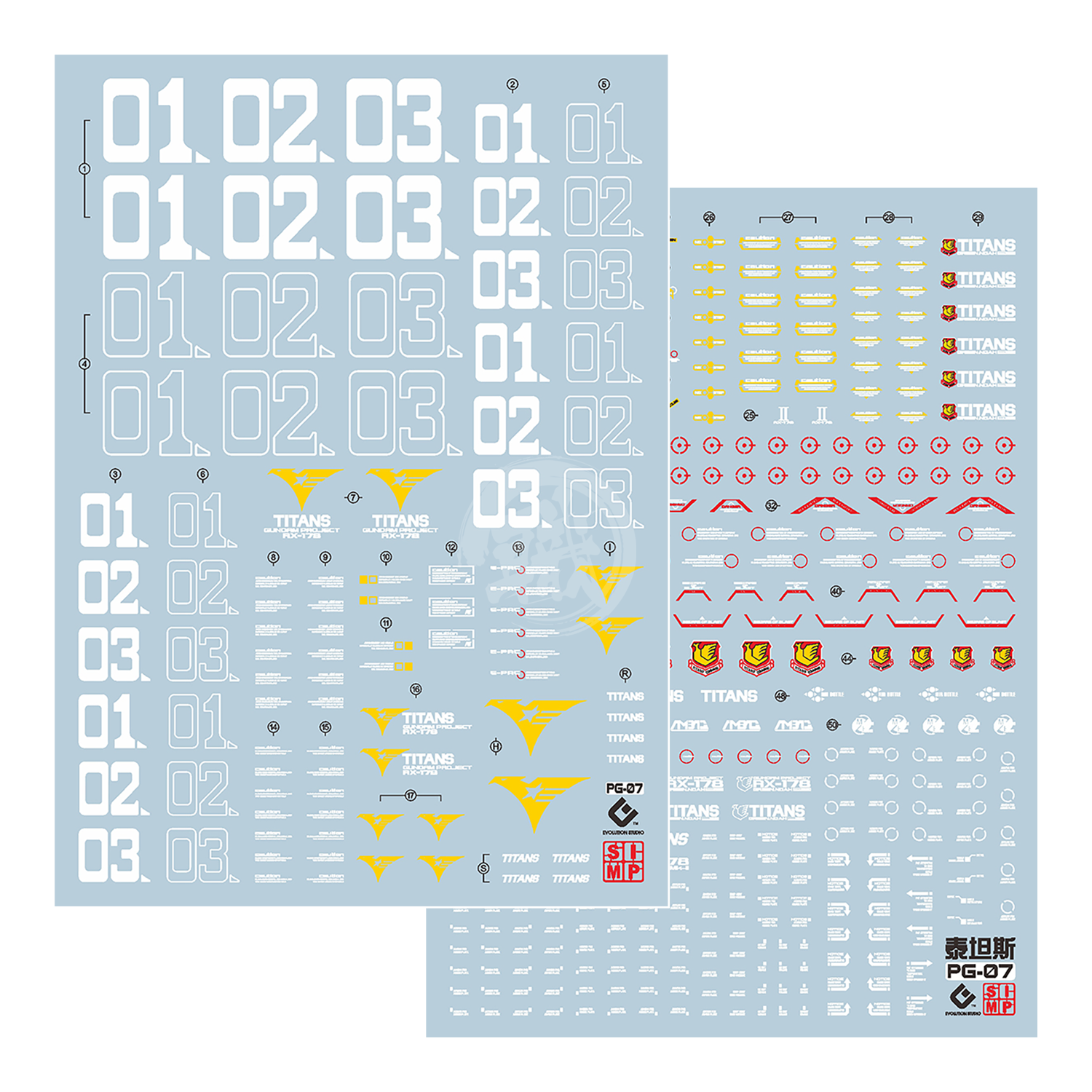 EVO Studio - PG Gundam Mk-II [TITANS] Waterslide Decals - ShokuninGunpla