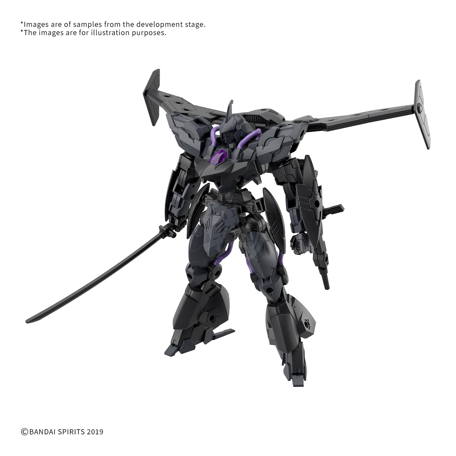 Model kit of a 30mm Verdenova imitation by Bandai, featuring detailed plastic parts and assembly components.