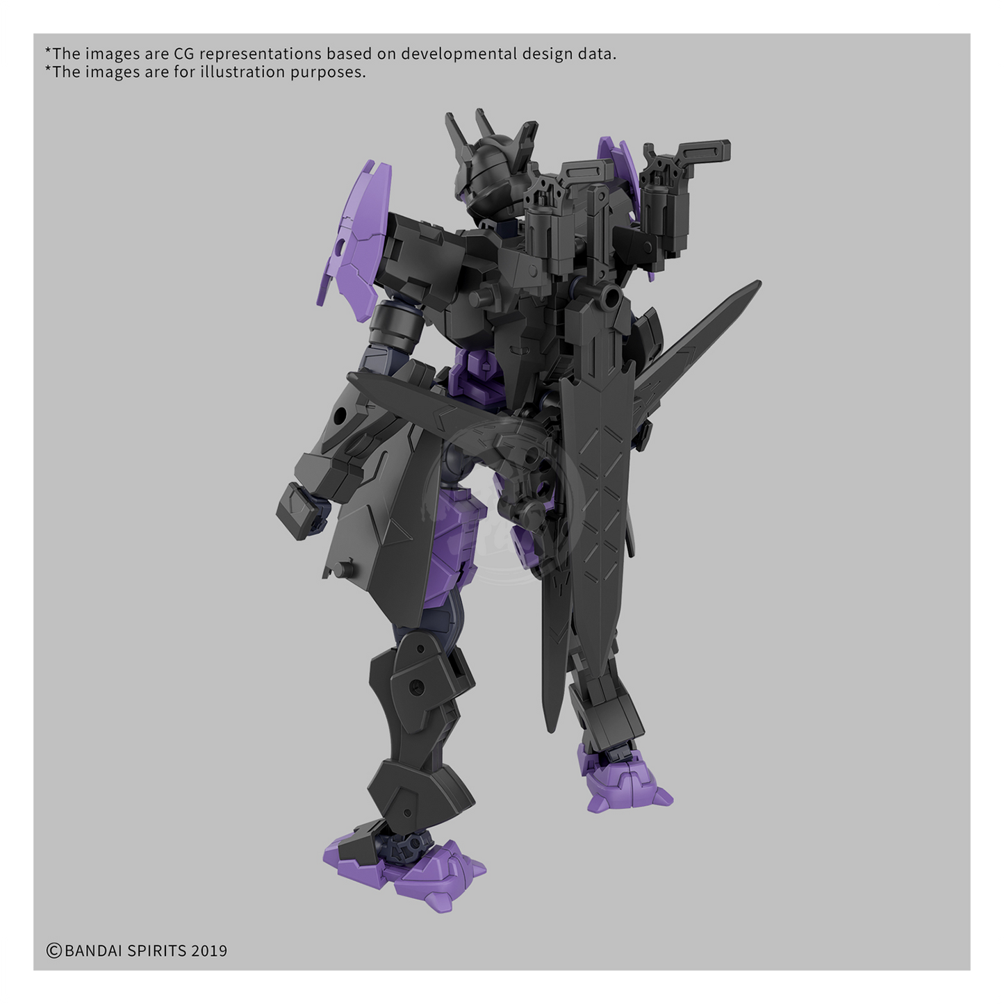 Bandai 30MM Levinix Type-B model kit with detailed parts, assembled and displayed on a neutral background.