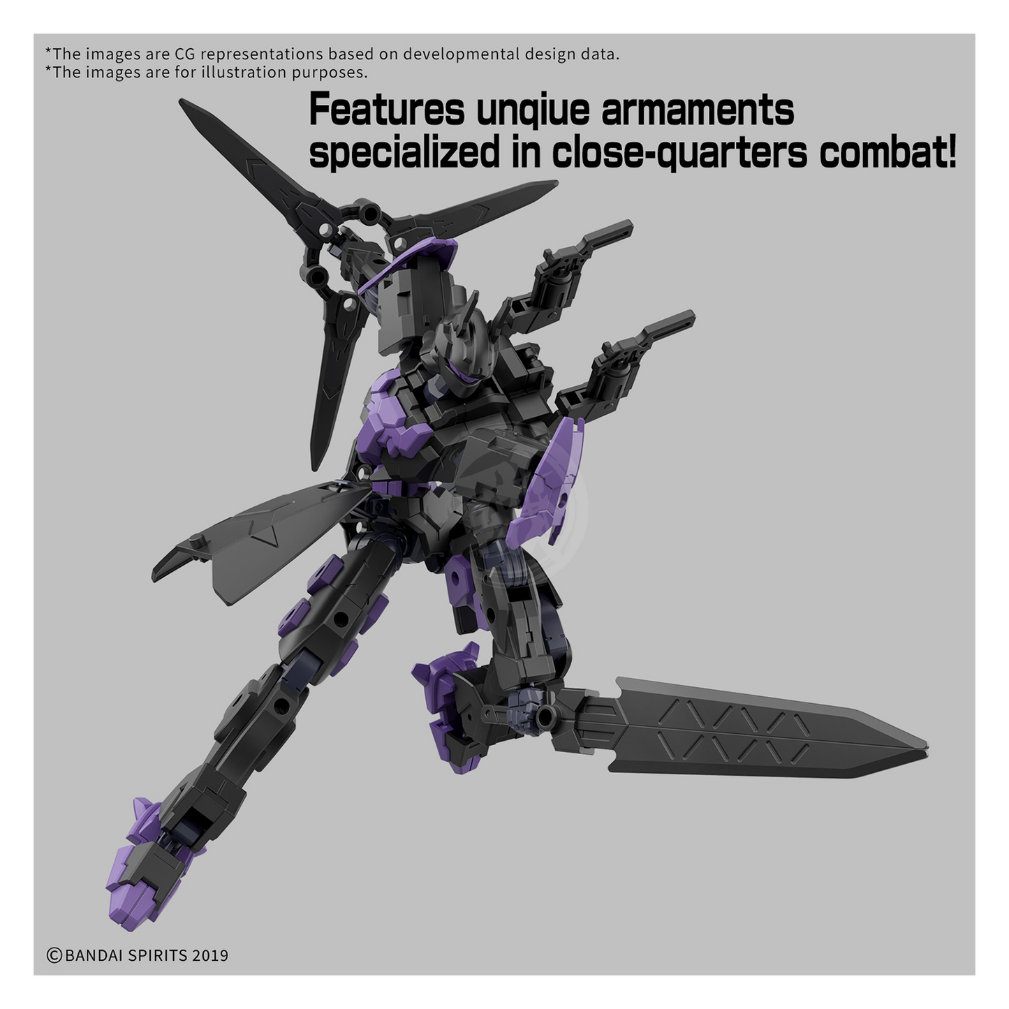 Model kit of 30MM Levinix Type-B by Bandai, featuring detailed plastic parts on a sprue for assembly.