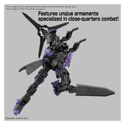 Model kit of 30MM Levinix Type-B by Bandai, featuring detailed plastic parts on a sprue for assembly.
