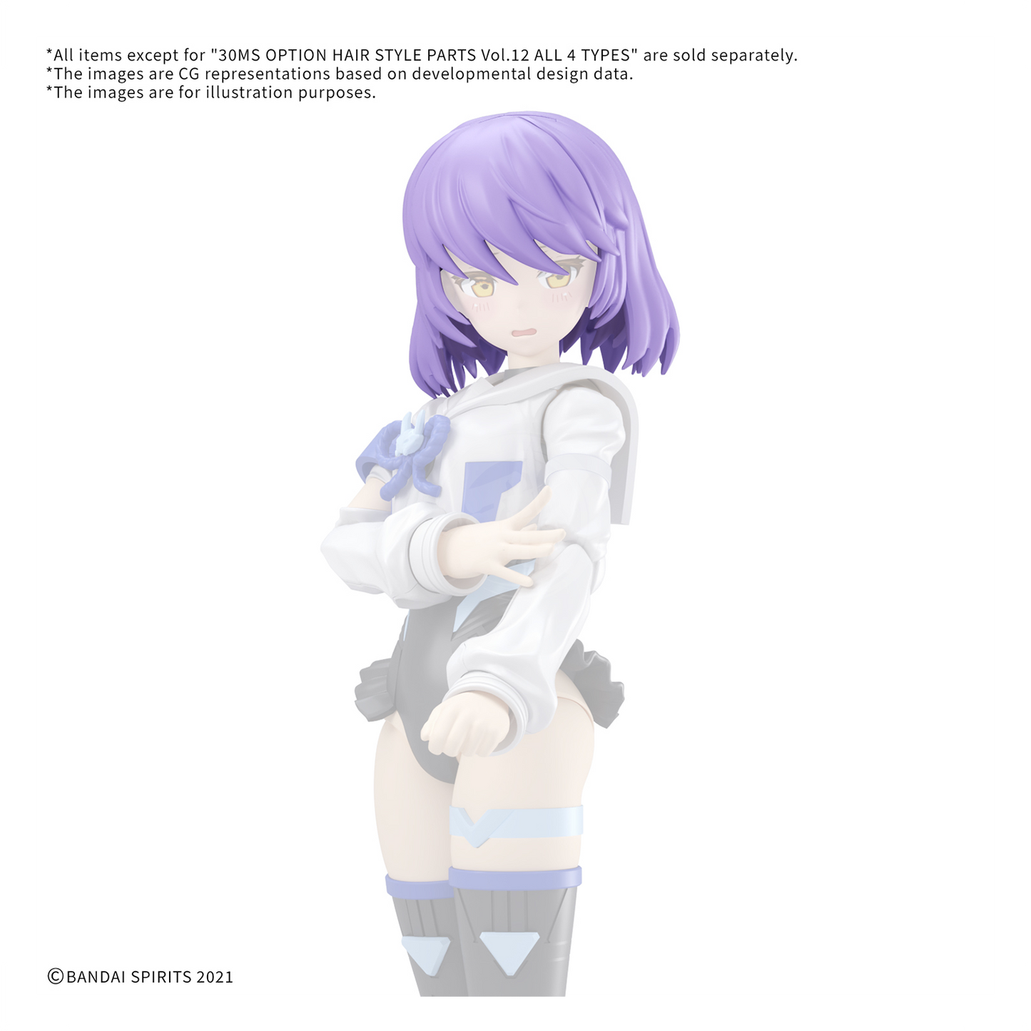 30MS Hair Style Parts [Vol.12] [Medium-6 Purple-2] - ShokuninGunpla