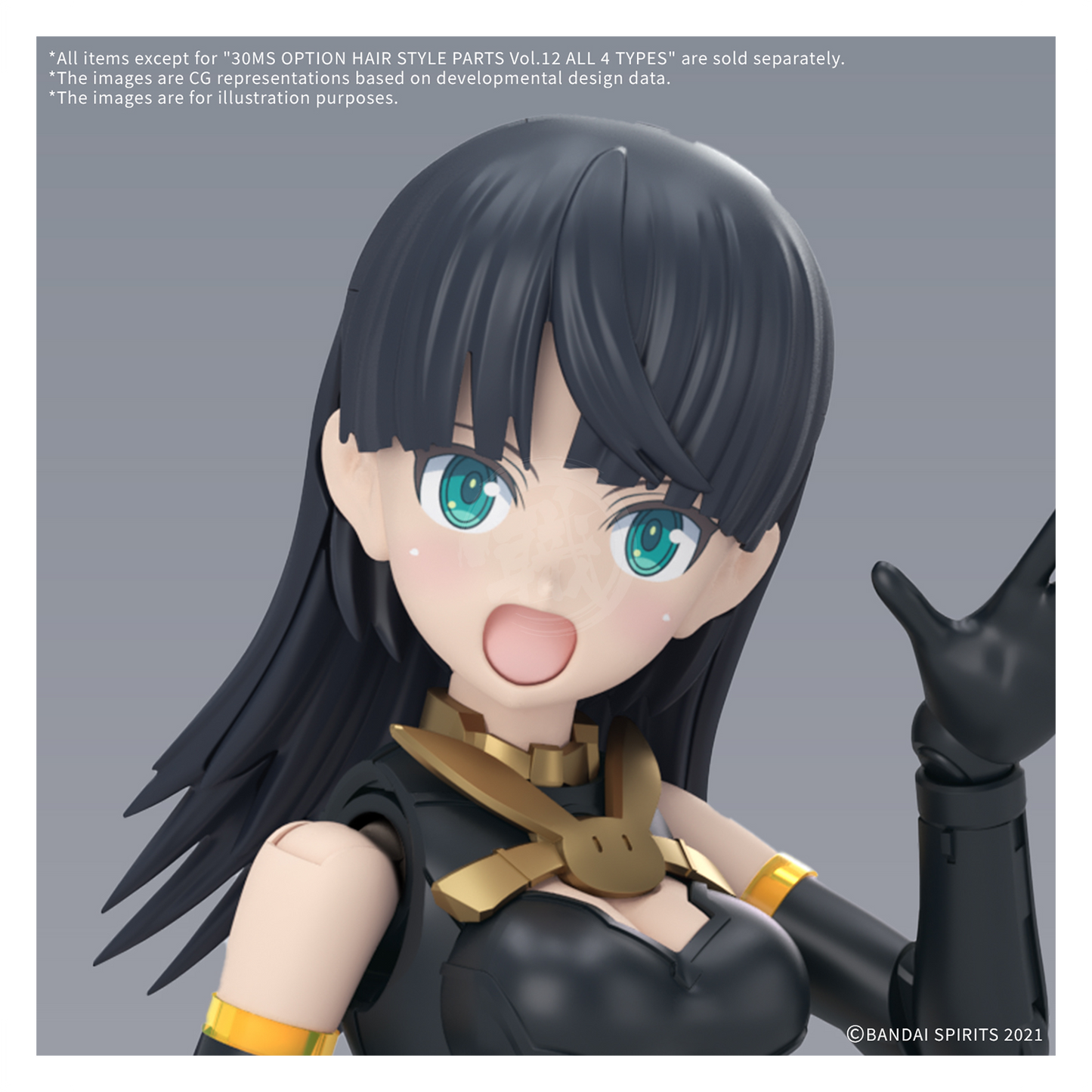 30MS Hair Style Parts [Vol.12] [Straight-1 Navy-1] - ShokuninGunpla